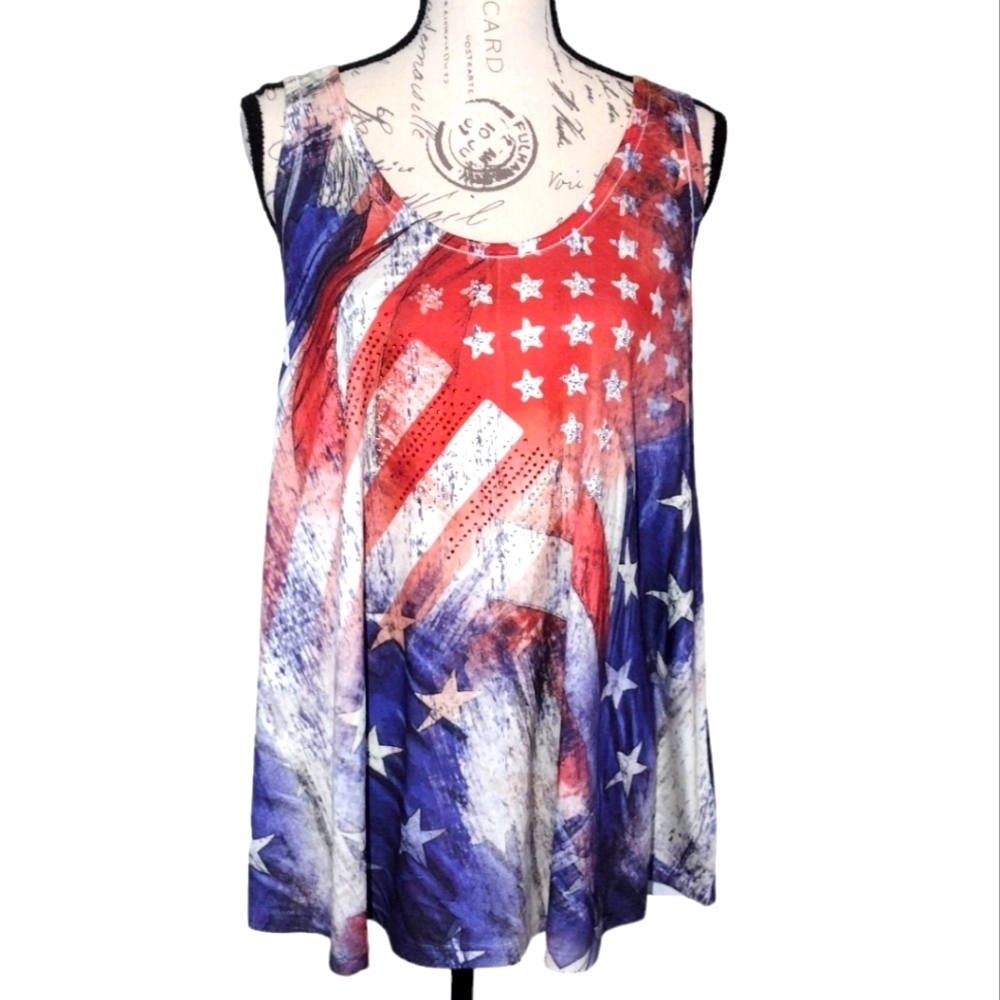 Big Bang U.S.A. Rhinestone Patriotic Tank
